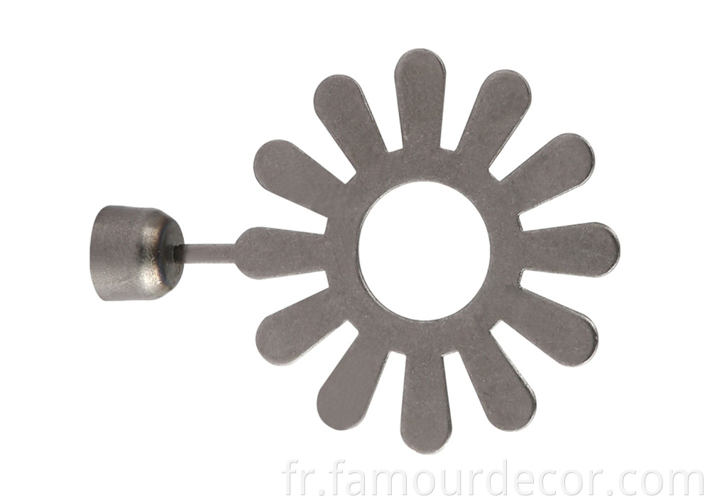 Iron sunflower head curtain rod tube